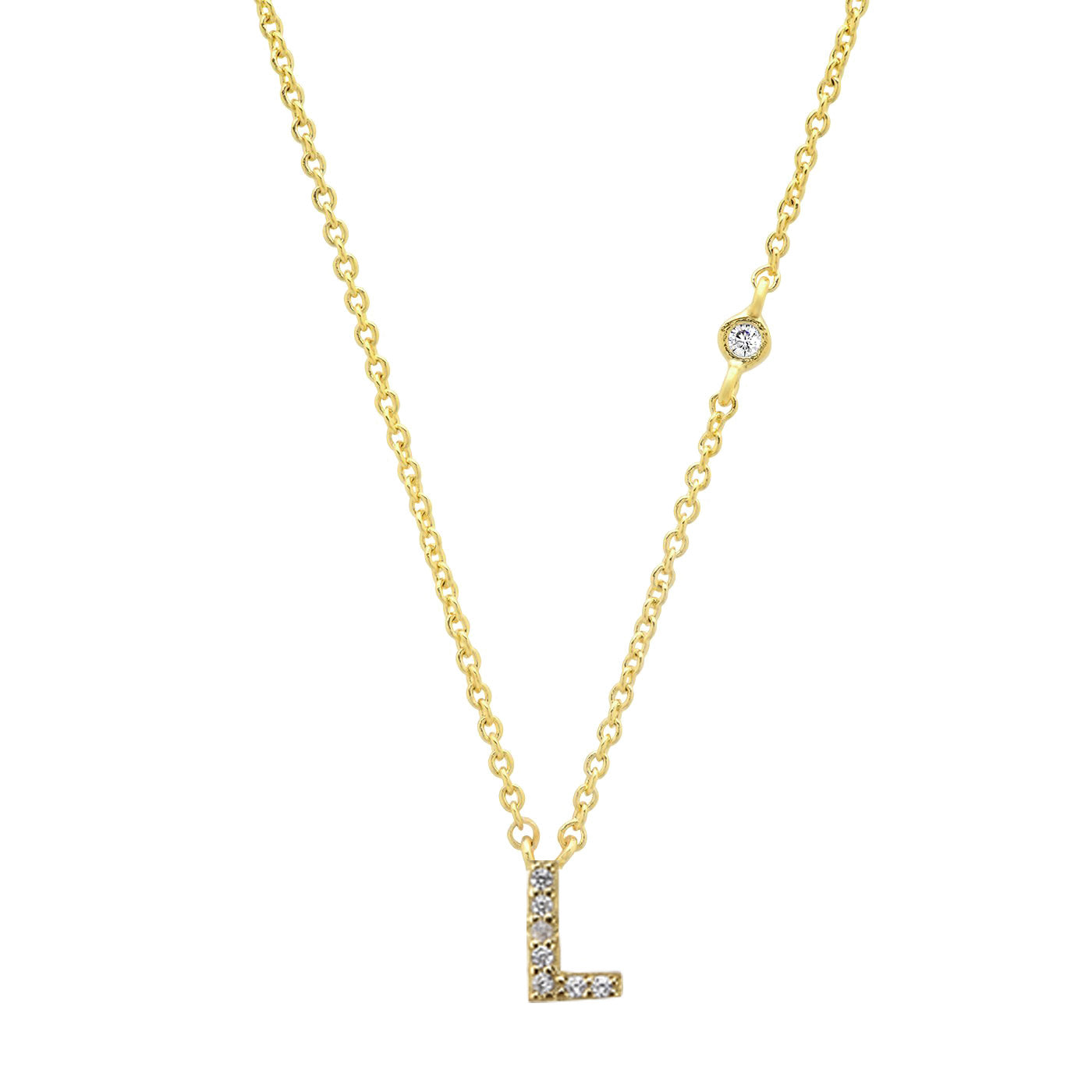 Gold-Plated Sterling Silver Initial Necklace – Minimal Personalized Pendant