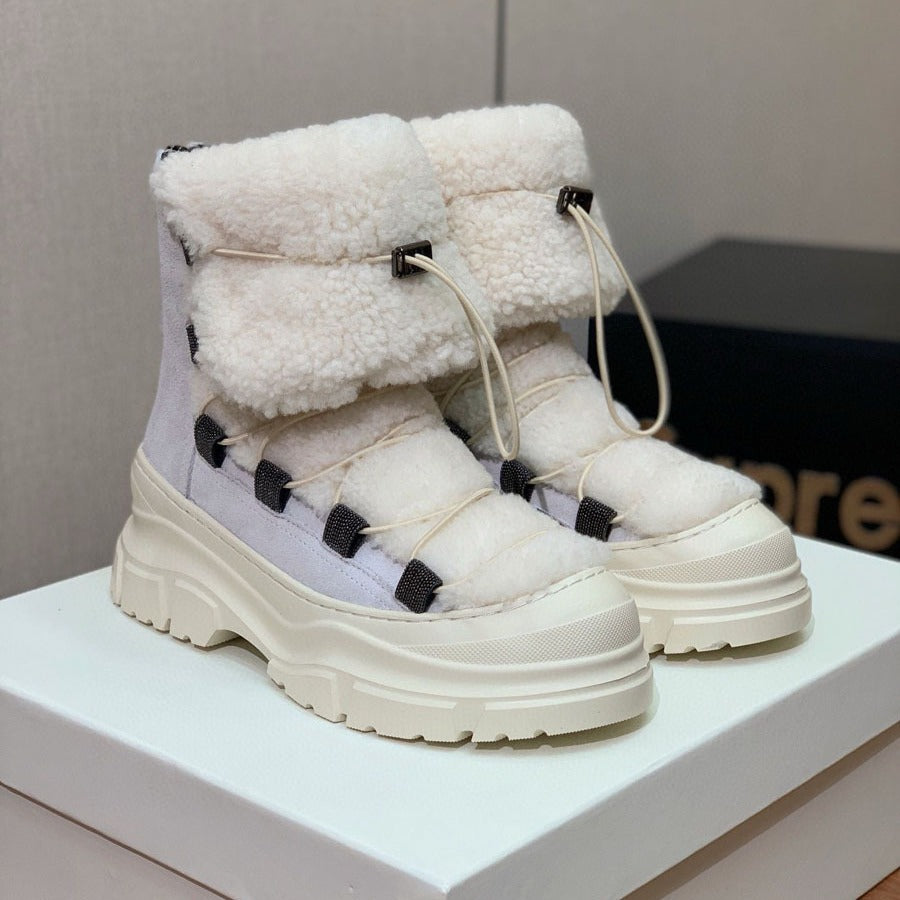 Nalani Luxe-  Lined Leather Winter Ankle Boots