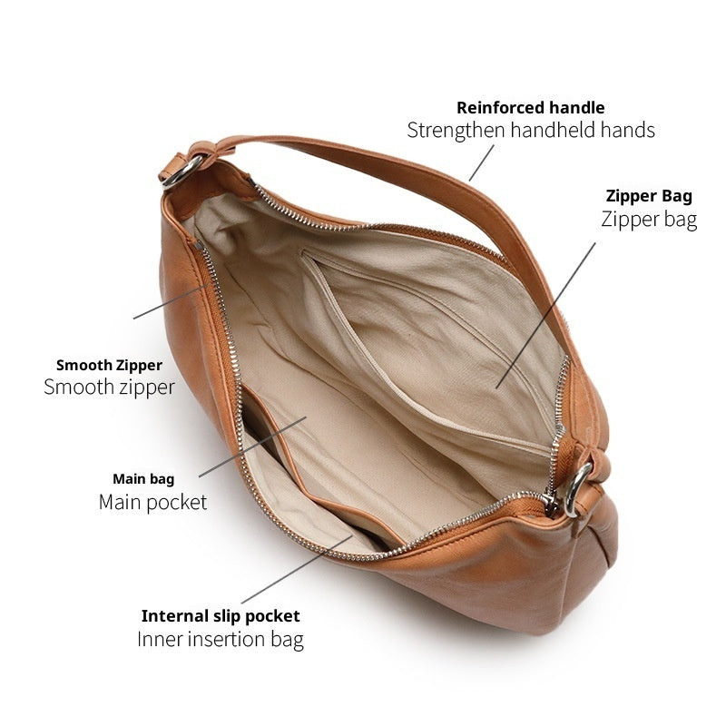 Nalani Luxe -  Soft Splice Leather Crossbody - A Relaxed Everyday Companion