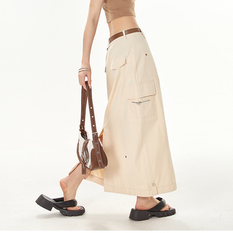 Minimal Cargo Midi Skirt