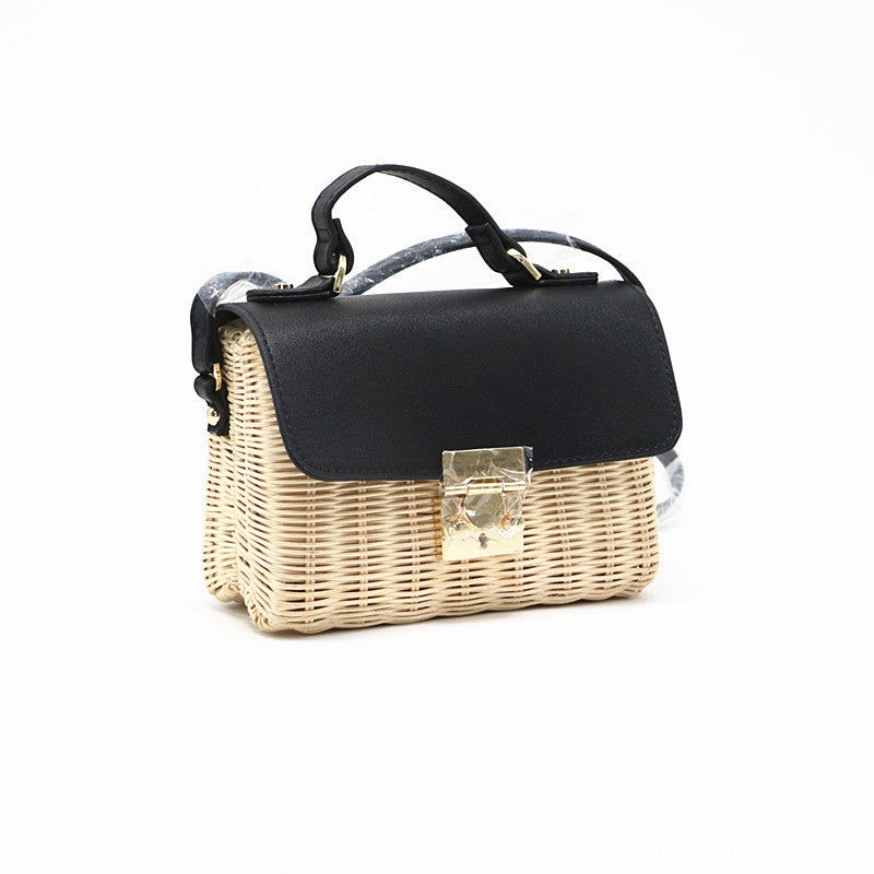 Golden Tides Woven Crossbody Beach Bag