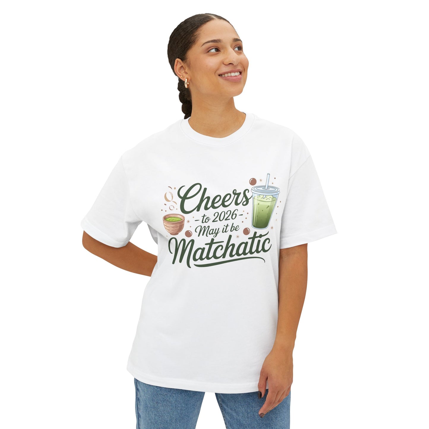 Matcha Cheers 2026 Oversized Tee
