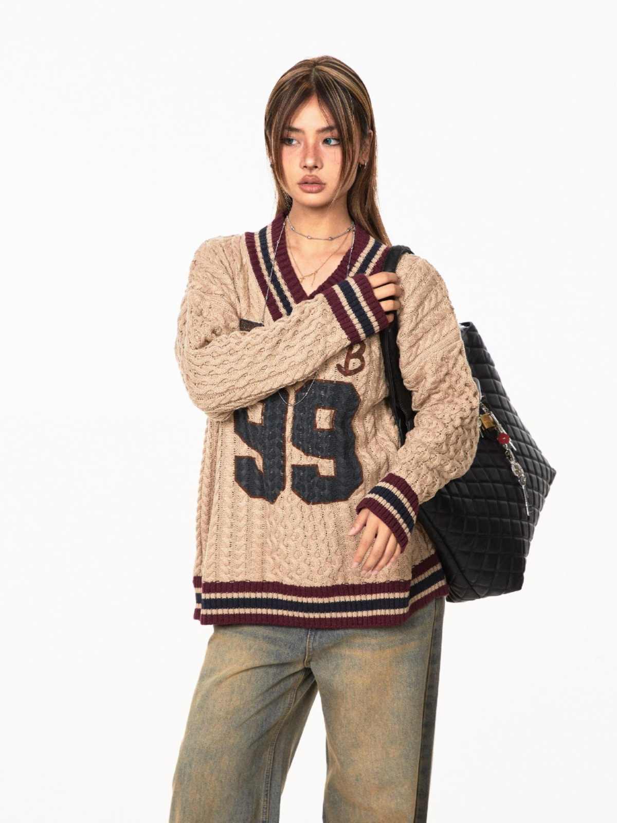 Relaxed Jacquard Knit Sweater – Cozy Everyday Ease