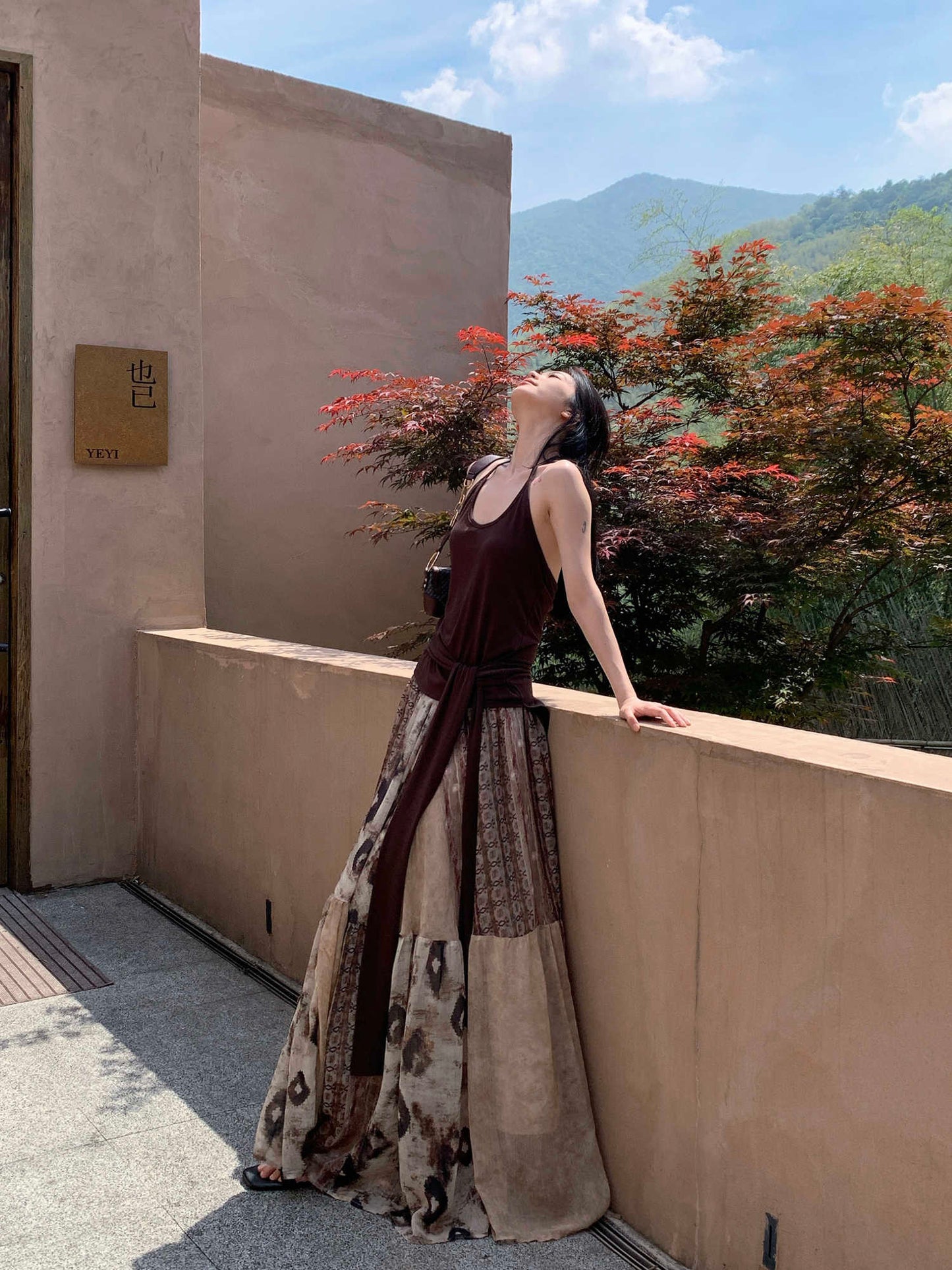 Soft Vintage Floral Chiffon Maxi Skirt