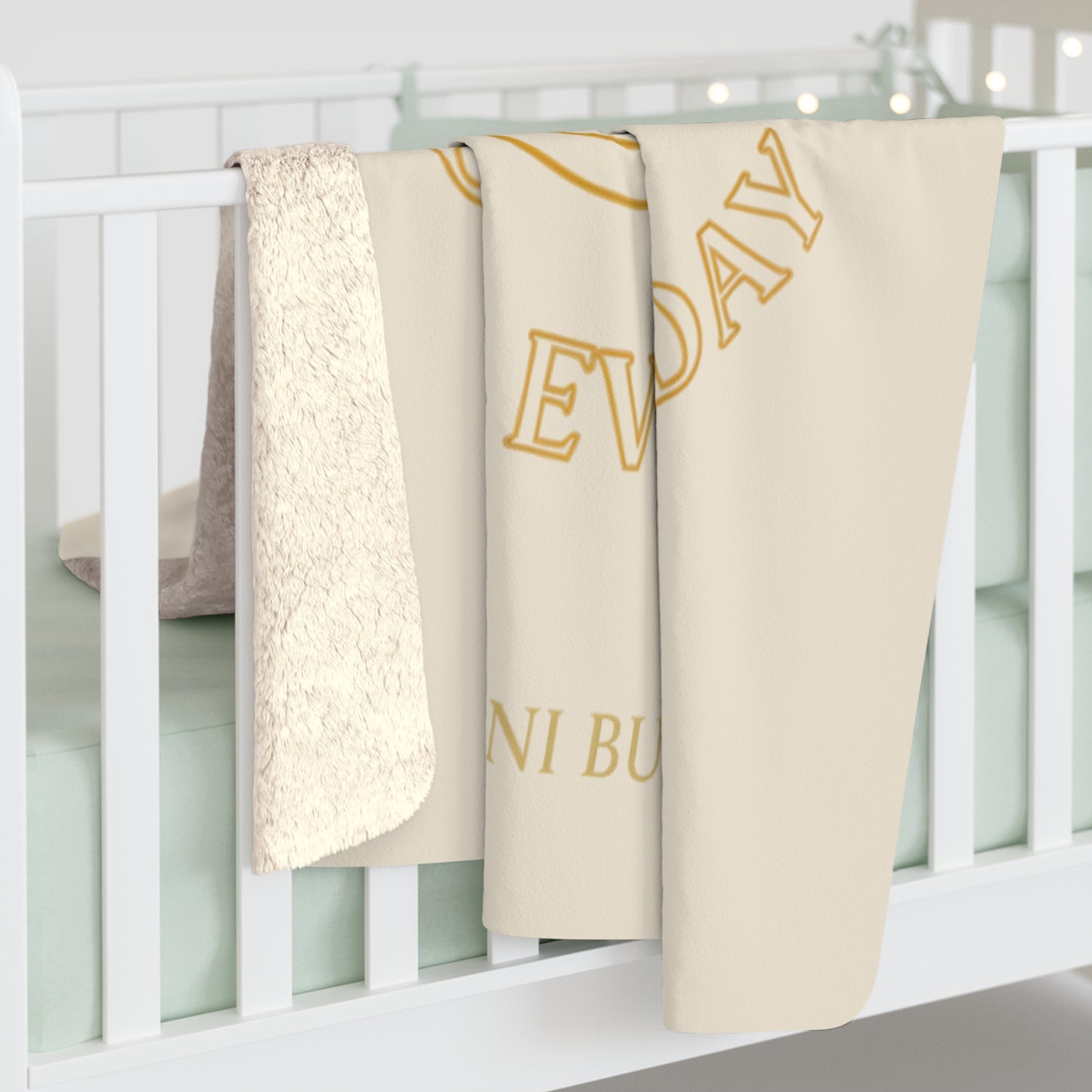 Elevate Your Everyday Sherpa Fleece Blanket — Cozy Neutral Throw with Sun & Moon Design