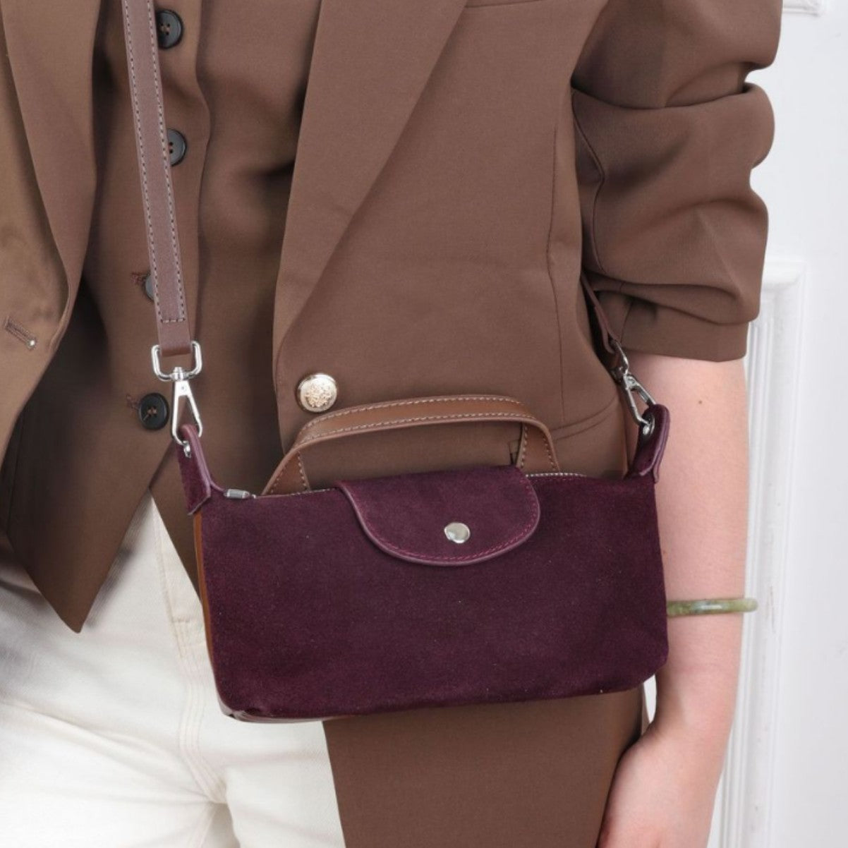 Nalani Soft Suede Patchwork Crossbody - A Textured Everyday Essential