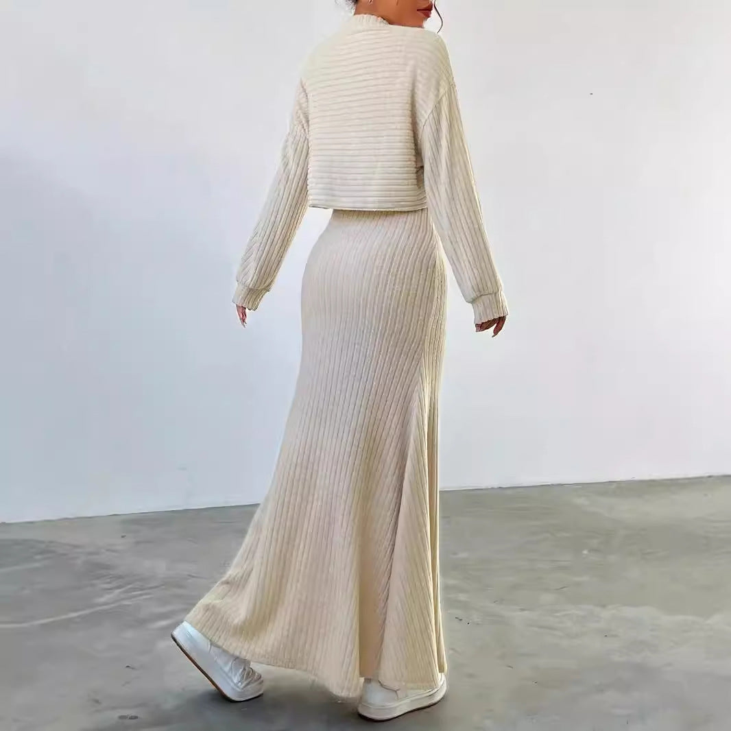 Soft Balance Knit Dress & Vest Set