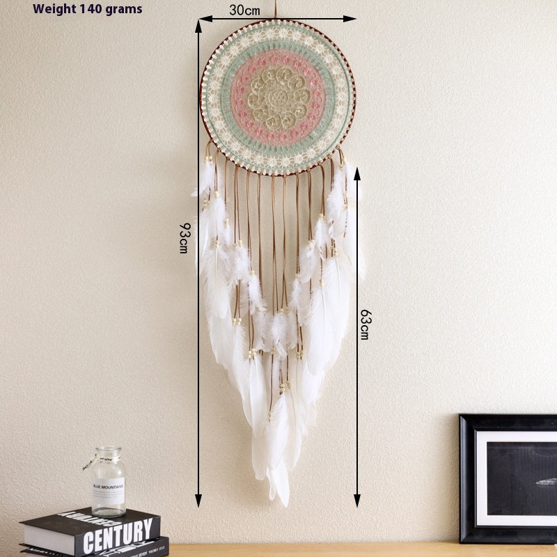 Woven Dreamcatcher Wall Hanging – Soft Color Boho