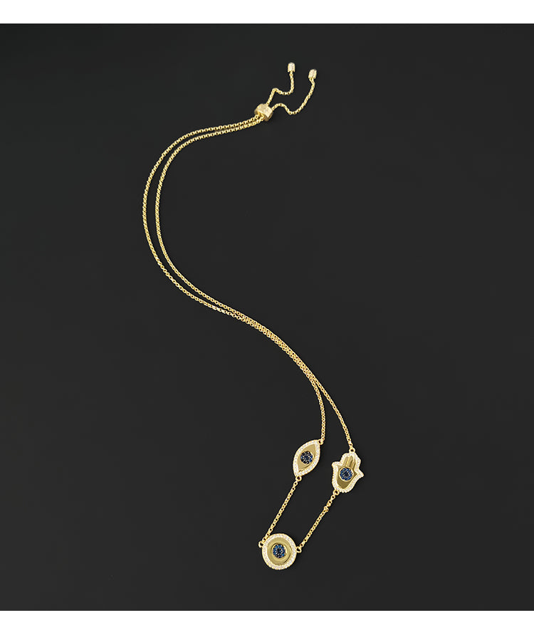 Lucky Eye Zircon Necklace – Gold-Plated Symbolic Minimalist Pendant