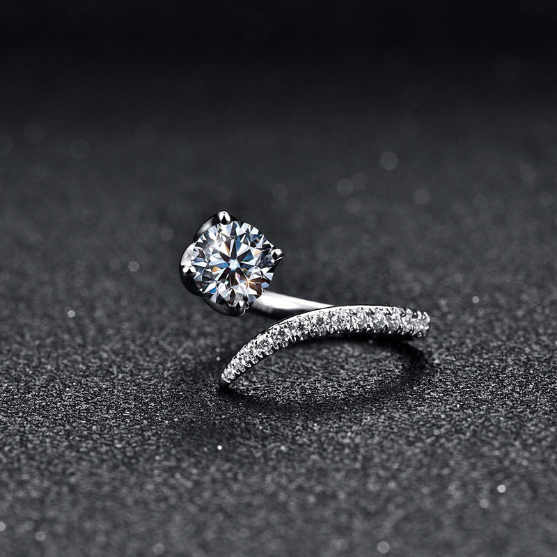 S925 Sterling Silver Solitaire Ring – Timeless Minimal Diamond Design