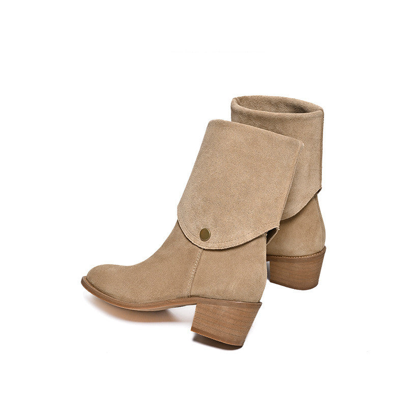 Nalani Suede Western Ankle Boots