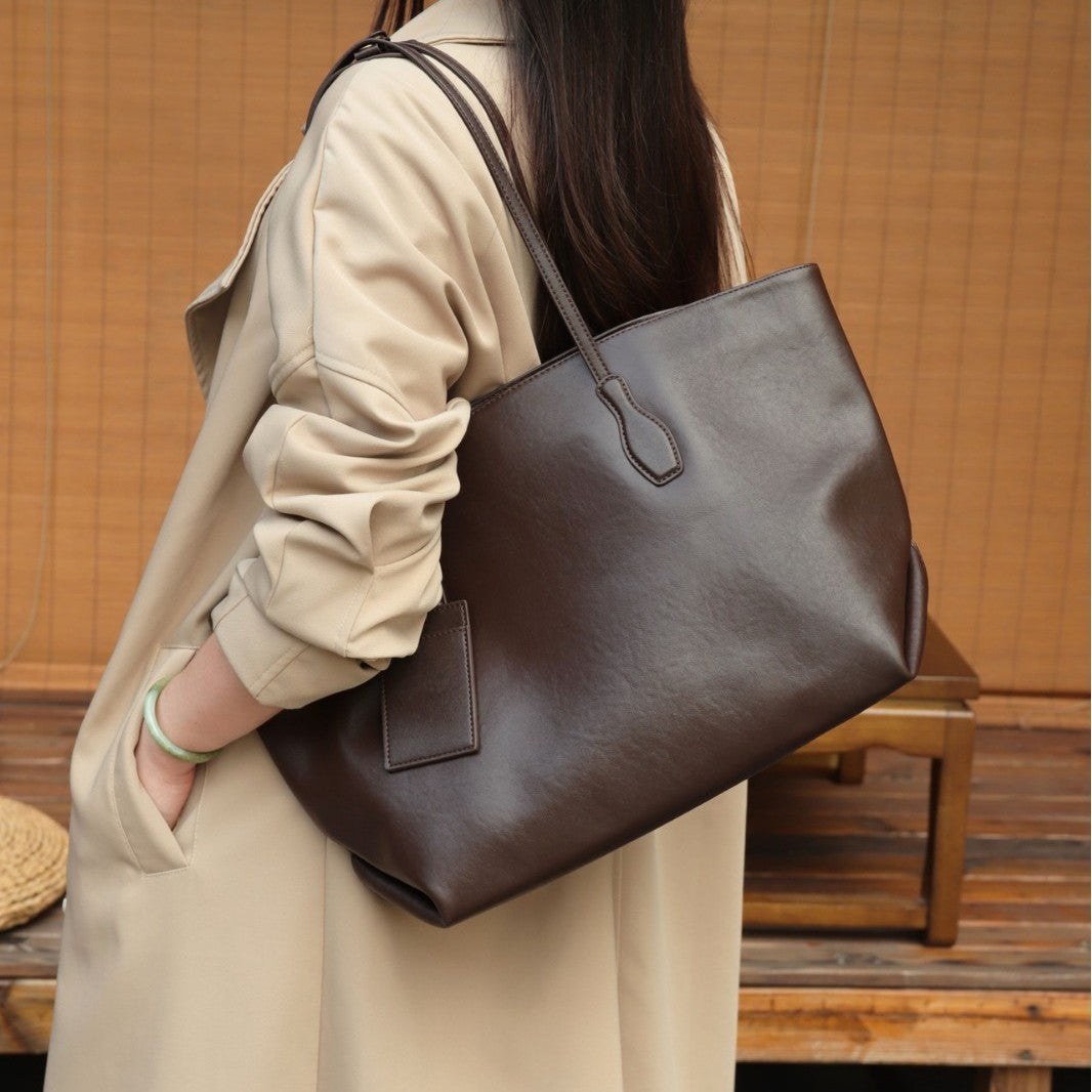 Nalani Luxe -  Soft Structure Leather Tote - A Spacious, Refined Everyday Bag