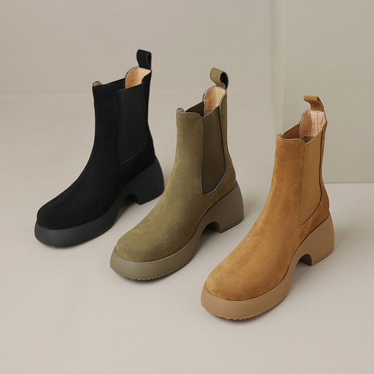 Nalani Suede Platform Chelsea Boots