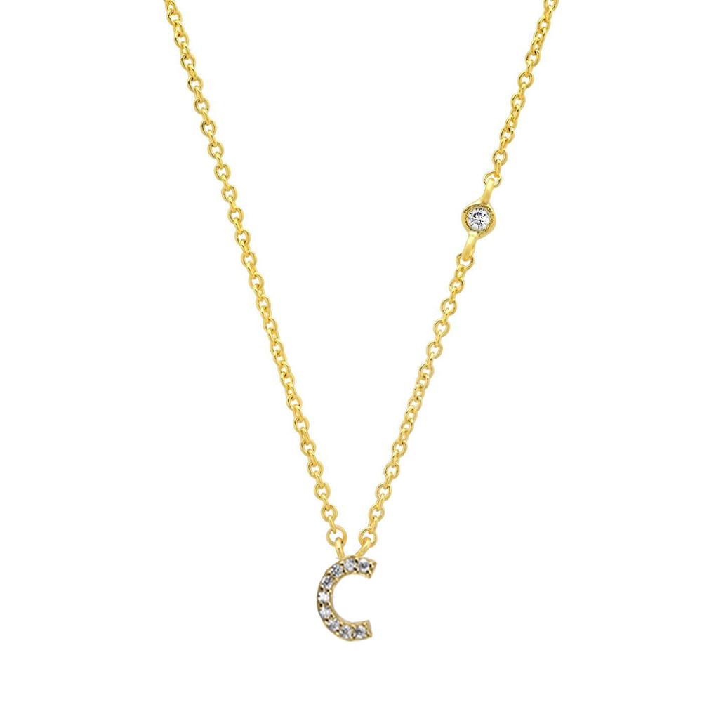 Gold-Plated Sterling Silver Initial Necklace – Minimal Personalized Pendant