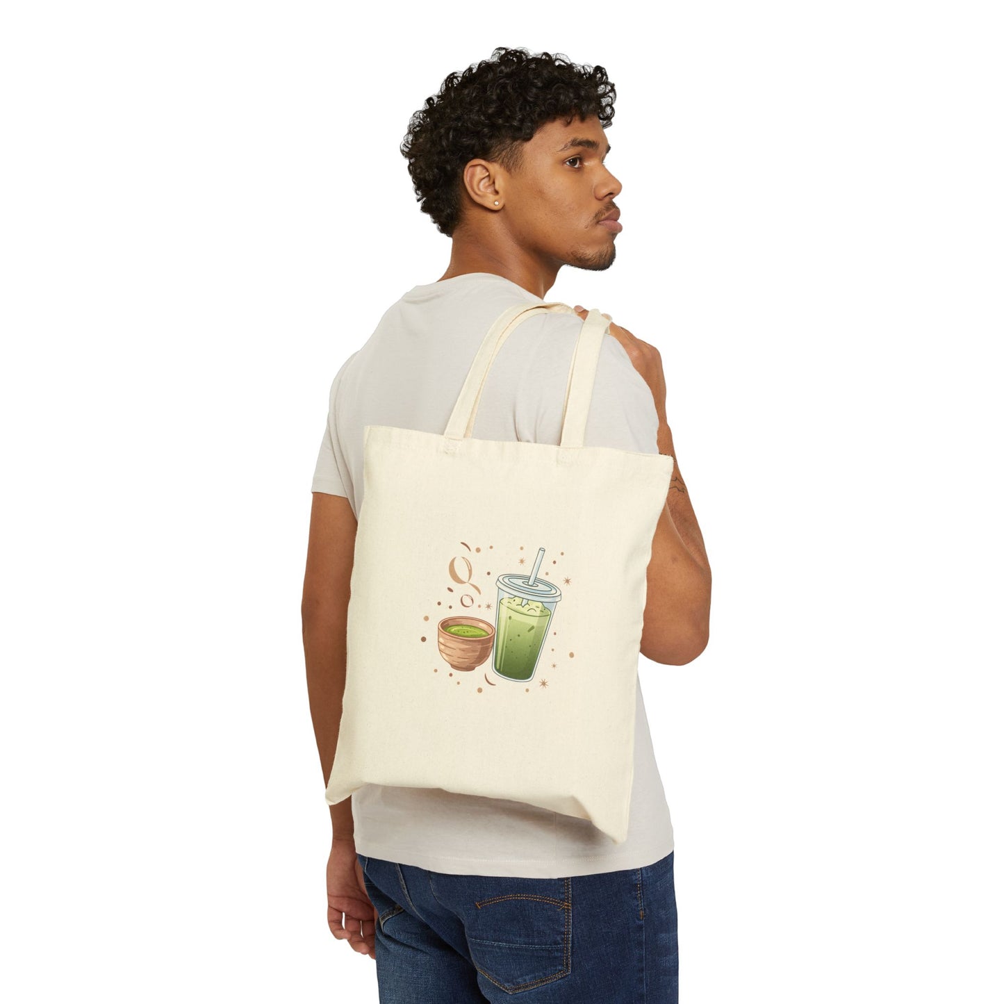 Matcha Vibes Cotton Canvas Tote Bag - Cheers to 2026!