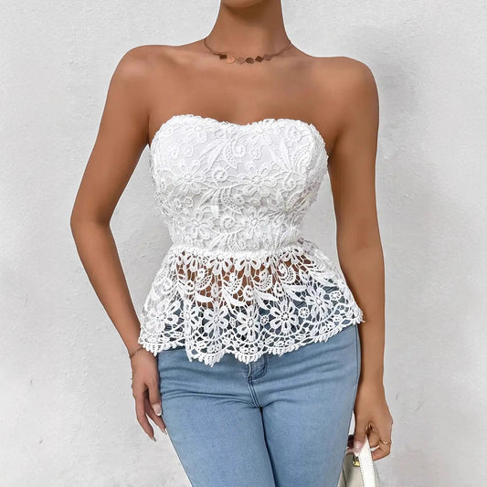 Nalani Lace Strapless Bustier Top