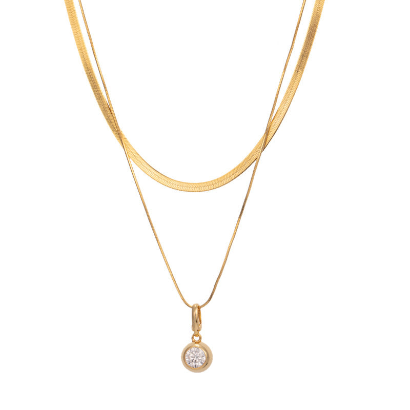 Removable Twin Double-Layer Pendant Necklace – Minimal Elegant Design
