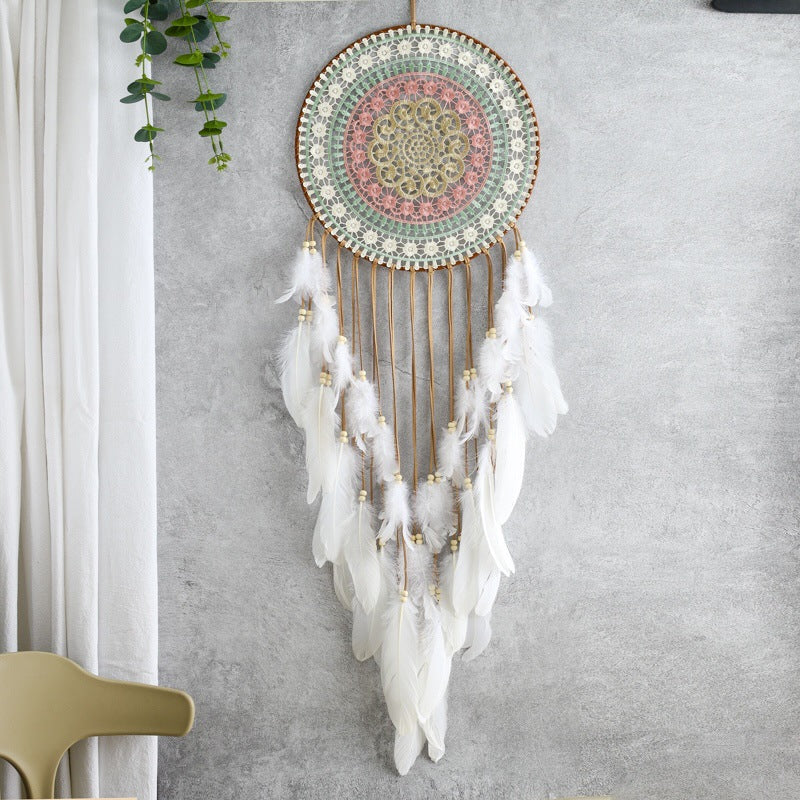 Woven Dreamcatcher Wall Hanging – Soft Color Boho