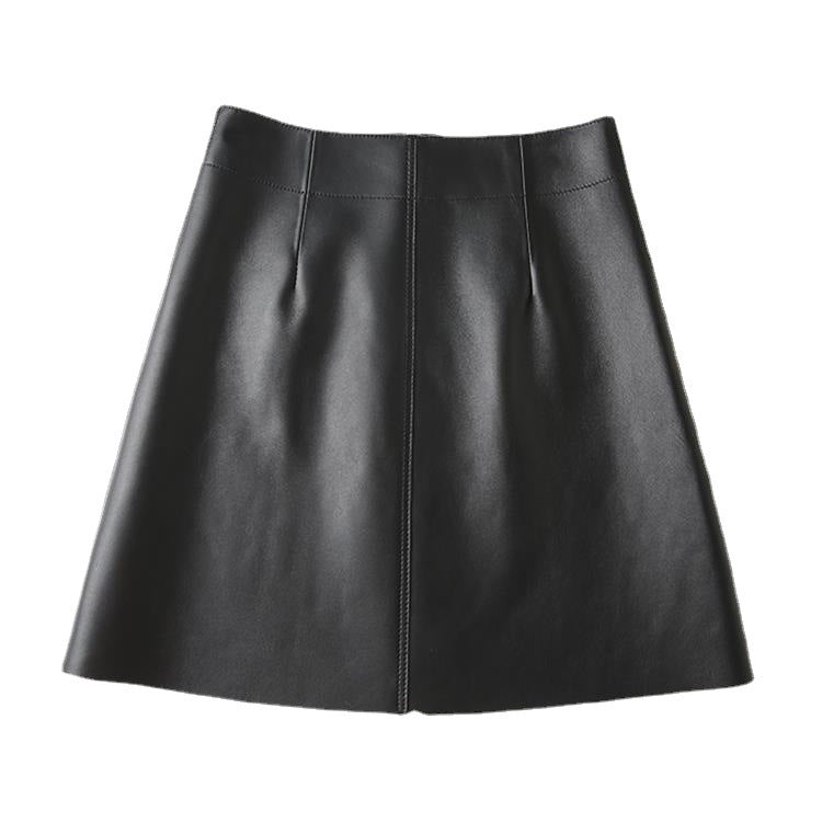 High-Waist Leather Mini Skirt