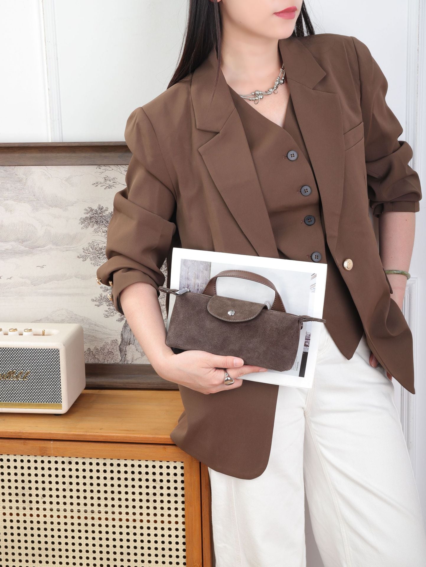 Nalani Soft Suede Patchwork Crossbody - A Textured Everyday Essential