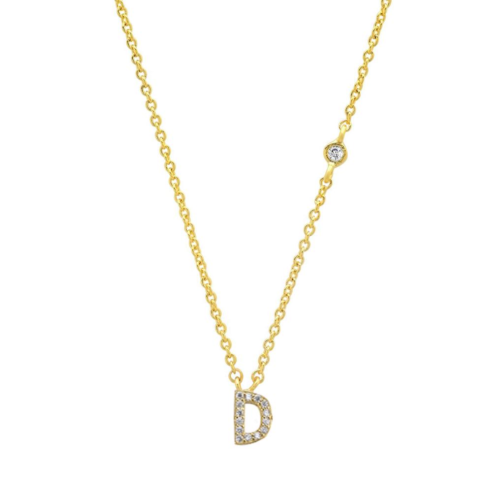 Gold-Plated Sterling Silver Initial Necklace – Minimal Personalized Pendant