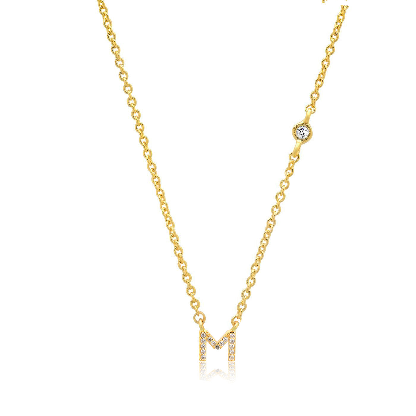 Gold-Plated Sterling Silver Initial Necklace – Minimal Personalized Pendant