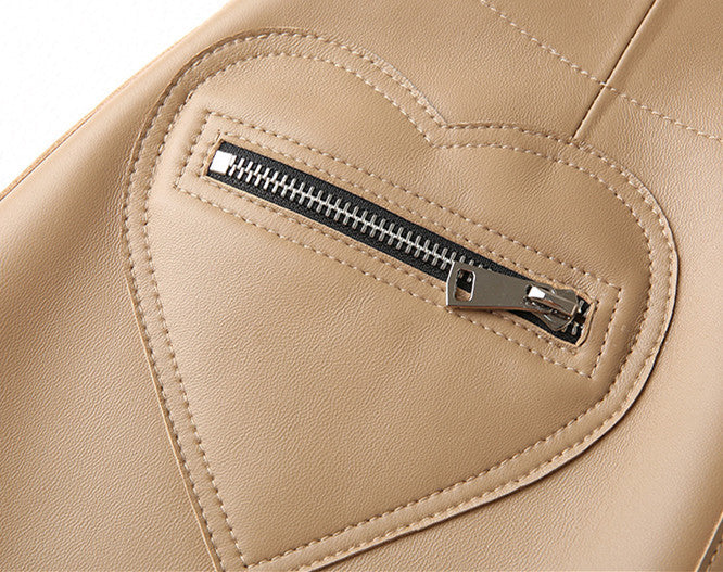 High-Waist Leather Mini Skirt