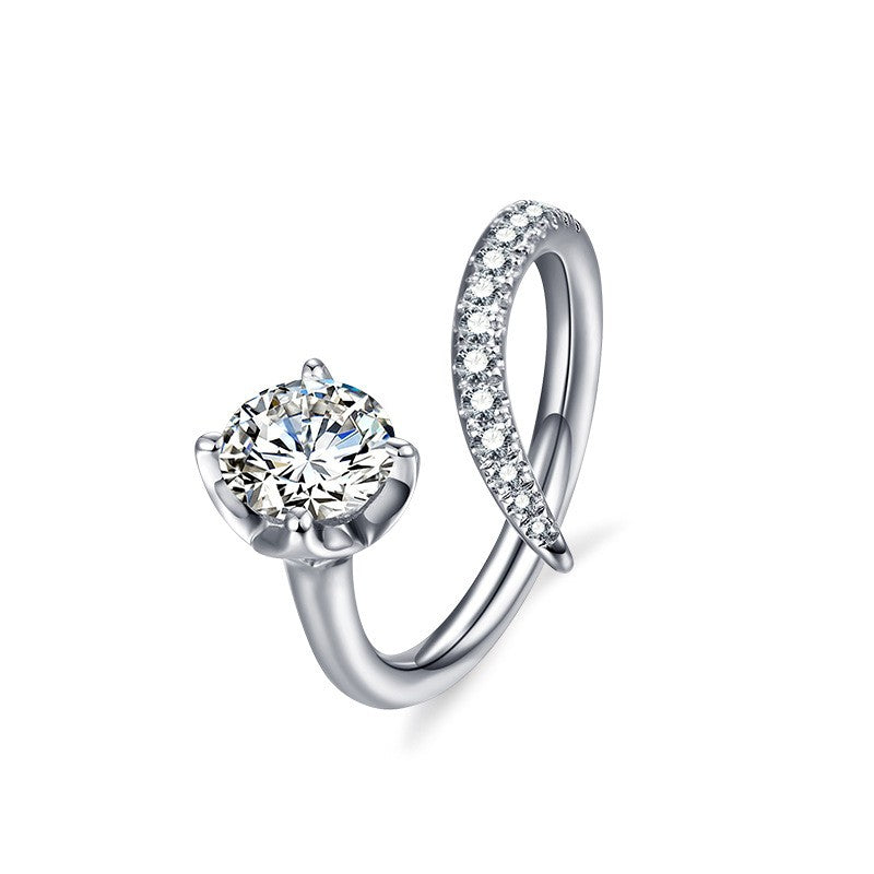 S925 Sterling Silver Solitaire Ring – Timeless Minimal Diamond Design