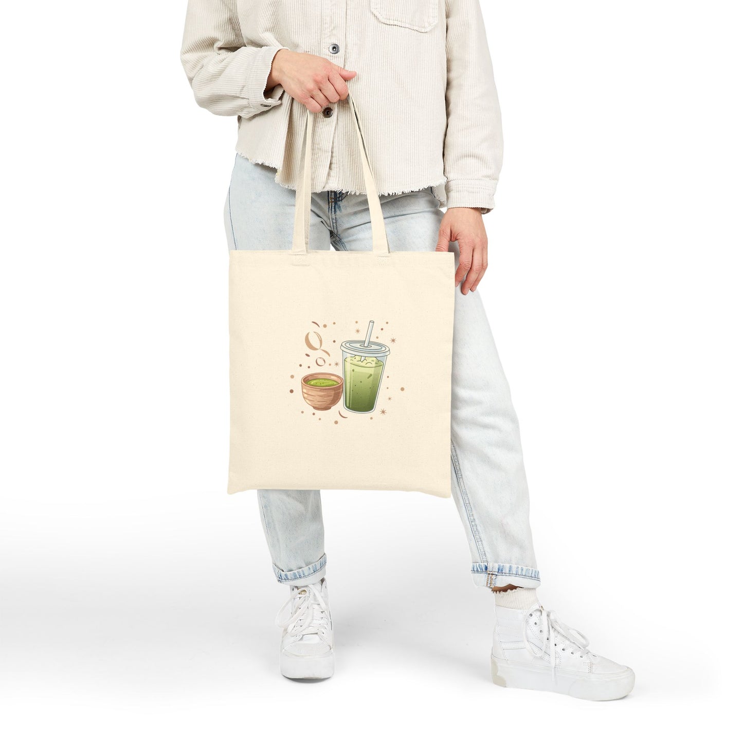Matcha Vibes Cotton Canvas Tote Bag - Cheers to 2026!