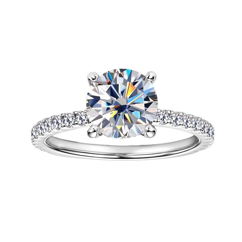 S925 Sterling Silver 2ct Moissanite Solitaire Ring – Elegant Women’s Design