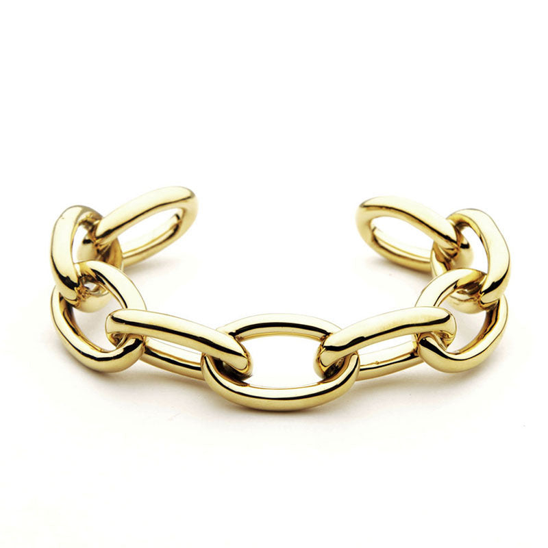 Bold Gold Chain Bracelet — Modern Sculpted Statement