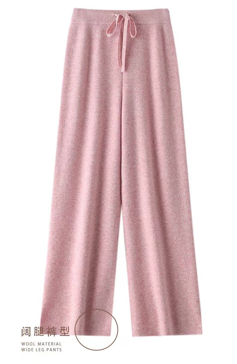 Nalani Wool Knit Flow Wide-Leg Pants - Soft Warmth. Effortless Drape