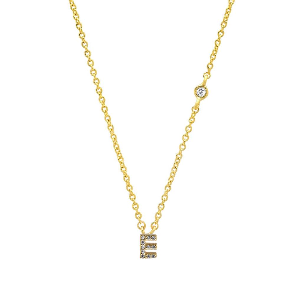 Gold-Plated Sterling Silver Initial Necklace – Minimal Personalized Pendant