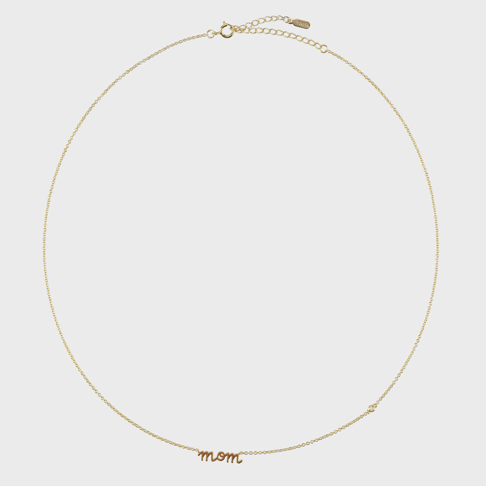 MOM Letter Necklace in 925 Sterling Silver
