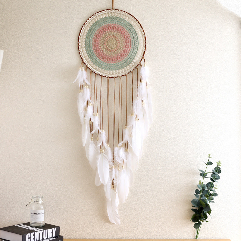 Woven Dreamcatcher Wall Hanging – Soft Color Boho