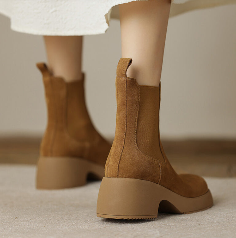 Nalani Suede Platform Chelsea Boots
