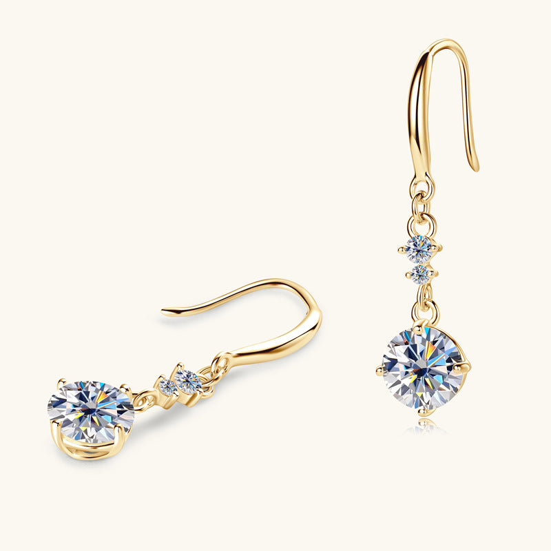 Nalani Luxe — S925 Moissanite Drop Earrings (Brilliant-Cut)