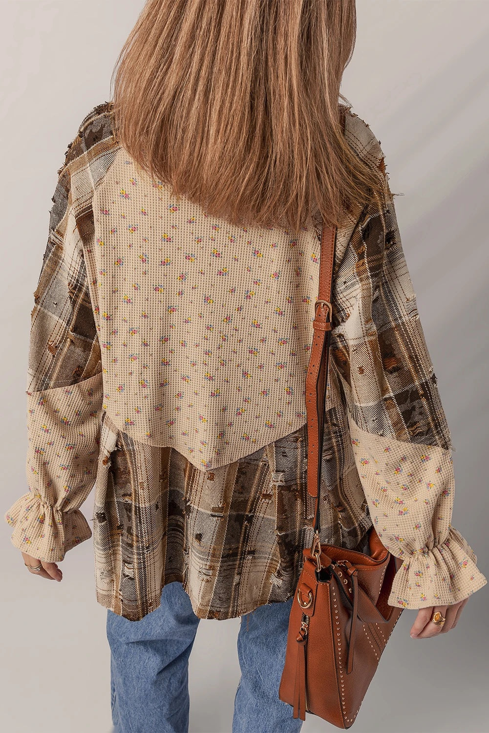 Soft Plaid Ruffle Blouse – Relaxed Boho Silhouette
