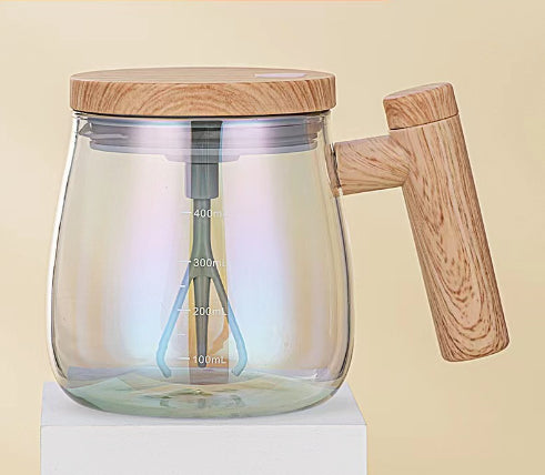 400ml Self-Stirring Glass Coffee Mug – Automatic Mixing Cup