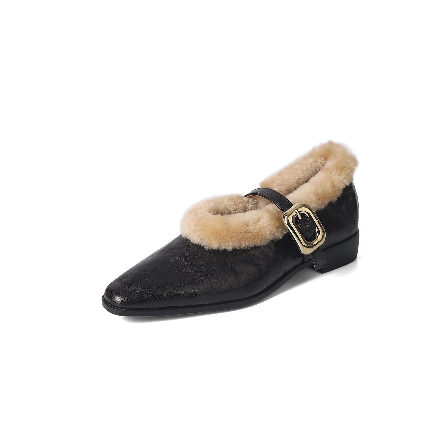 Nalani Shearling Strap Flats