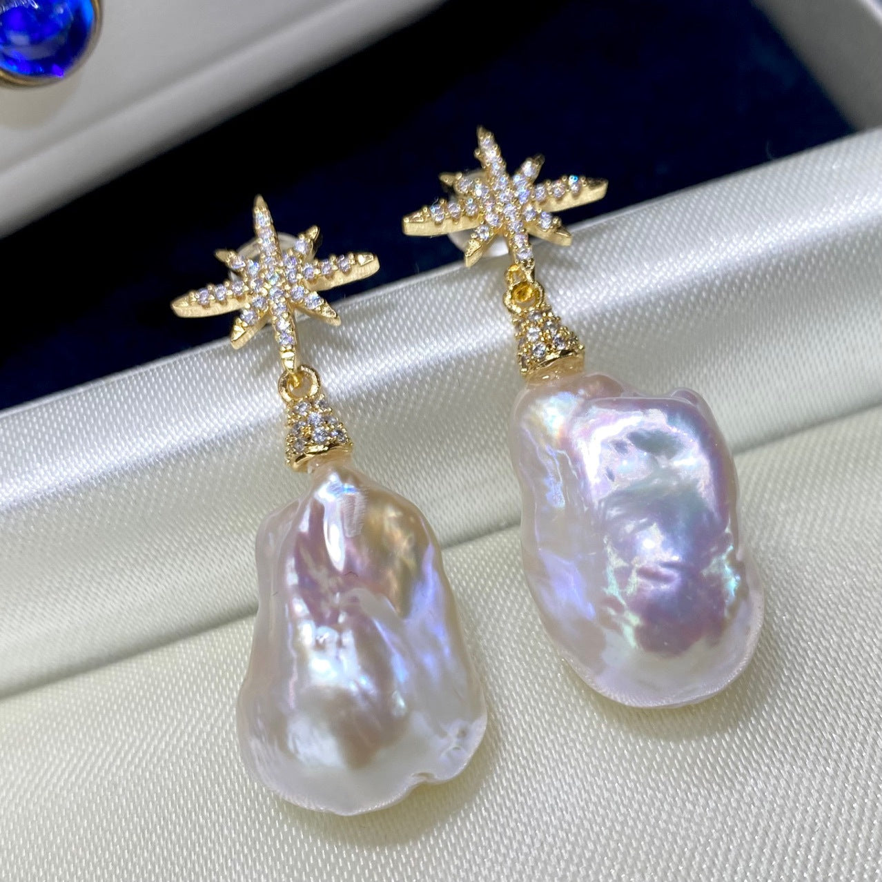 New Natural Baroque-Style Pearl Drop Earrings – French Princess Elegance