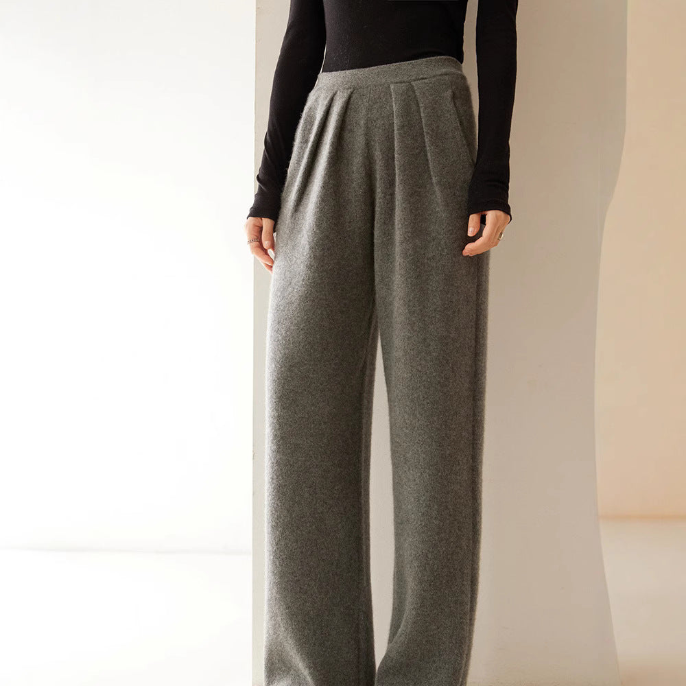 Nalani Luxe Cashmere Flow Wide-Leg Pants - Luxury Cashmere Everyday Pants