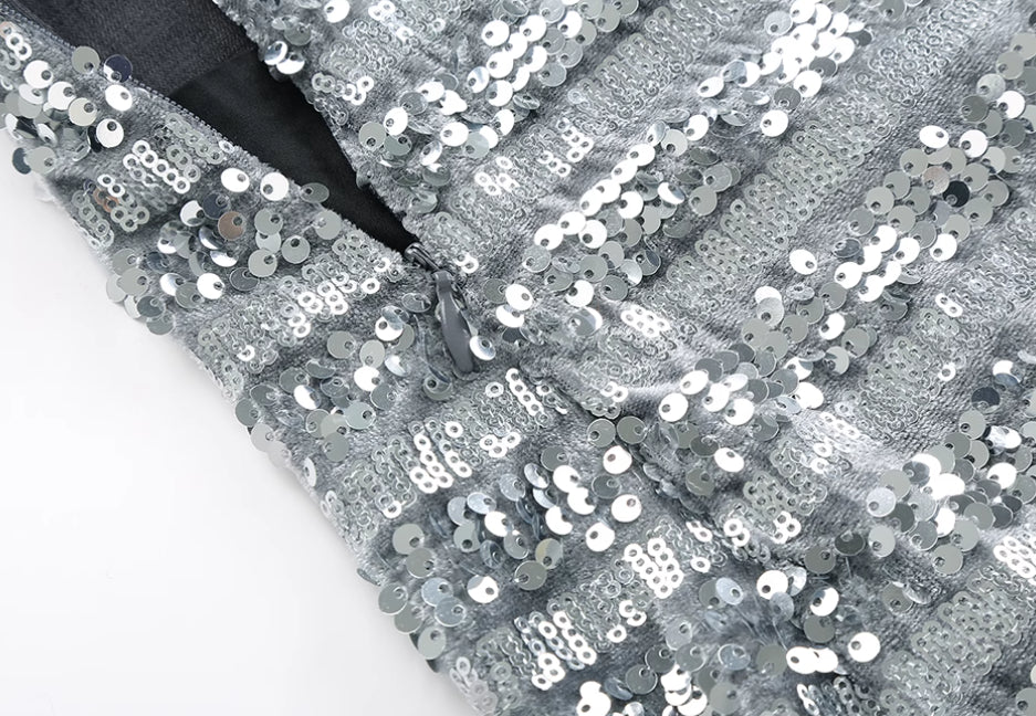 Soft Glow Sequin A-Line Skirt