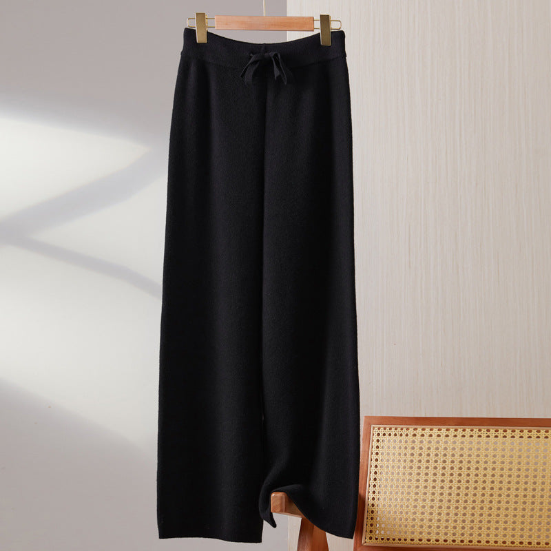 Nalani Wool Knit Flow Wide-Leg Pants - Soft Warmth. Effortless Drape