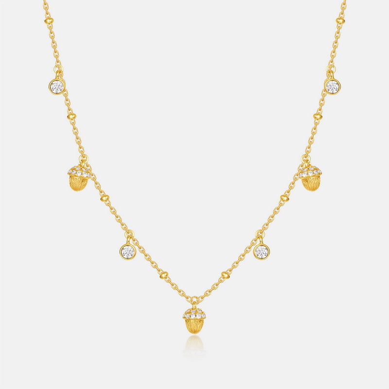 S925 Gold Droplet Tassel Necklace — Effortless Everyday Glow