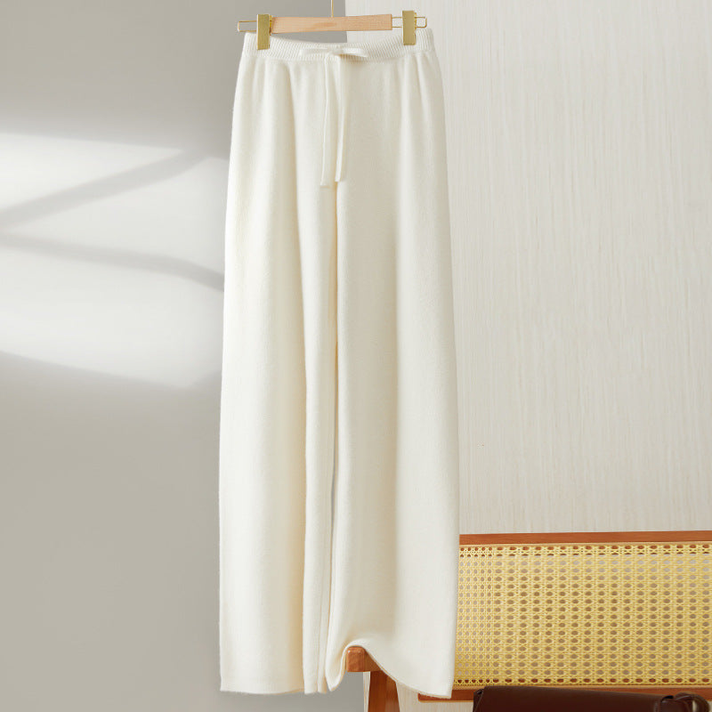 Nalani Wool Knit Flow Wide-Leg Pants - Soft Warmth. Effortless Drape