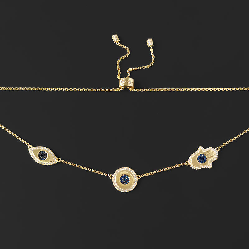 Lucky Eye Zircon Necklace – Gold-Plated Symbolic Minimalist Pendant