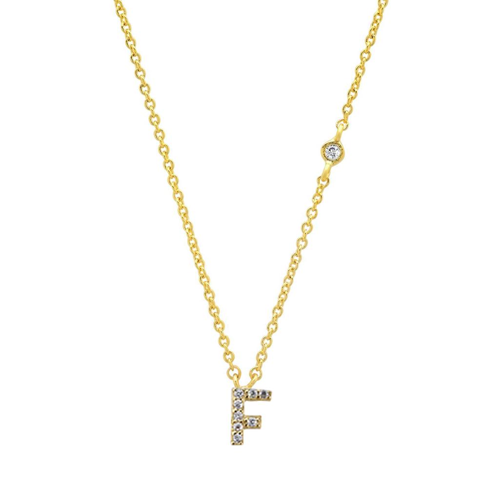 Gold-Plated Sterling Silver Initial Necklace – Minimal Personalized Pendant