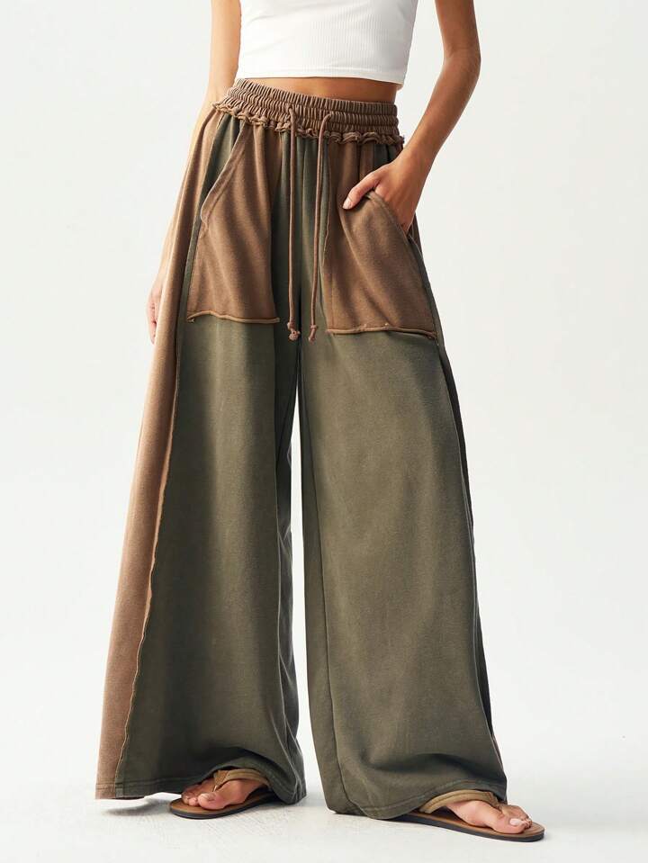 Nalani Cotton Patchwork Flow Pants - Artful detail. Grounded ease