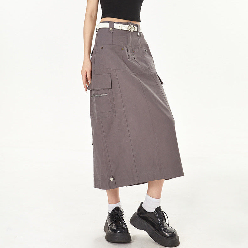 Minimal Cargo Midi Skirt